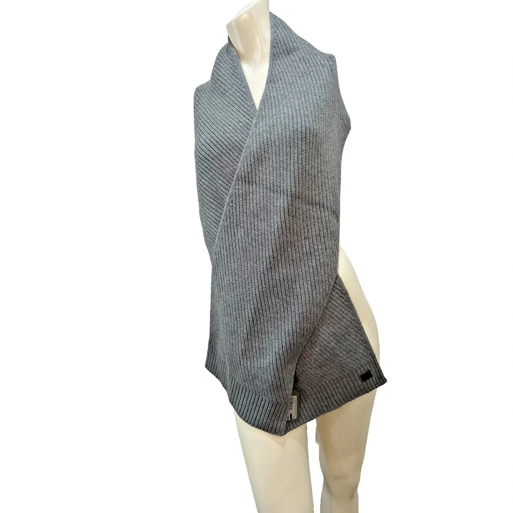 ALLSAINTS Gray Rib Mix Knit Scarf  72